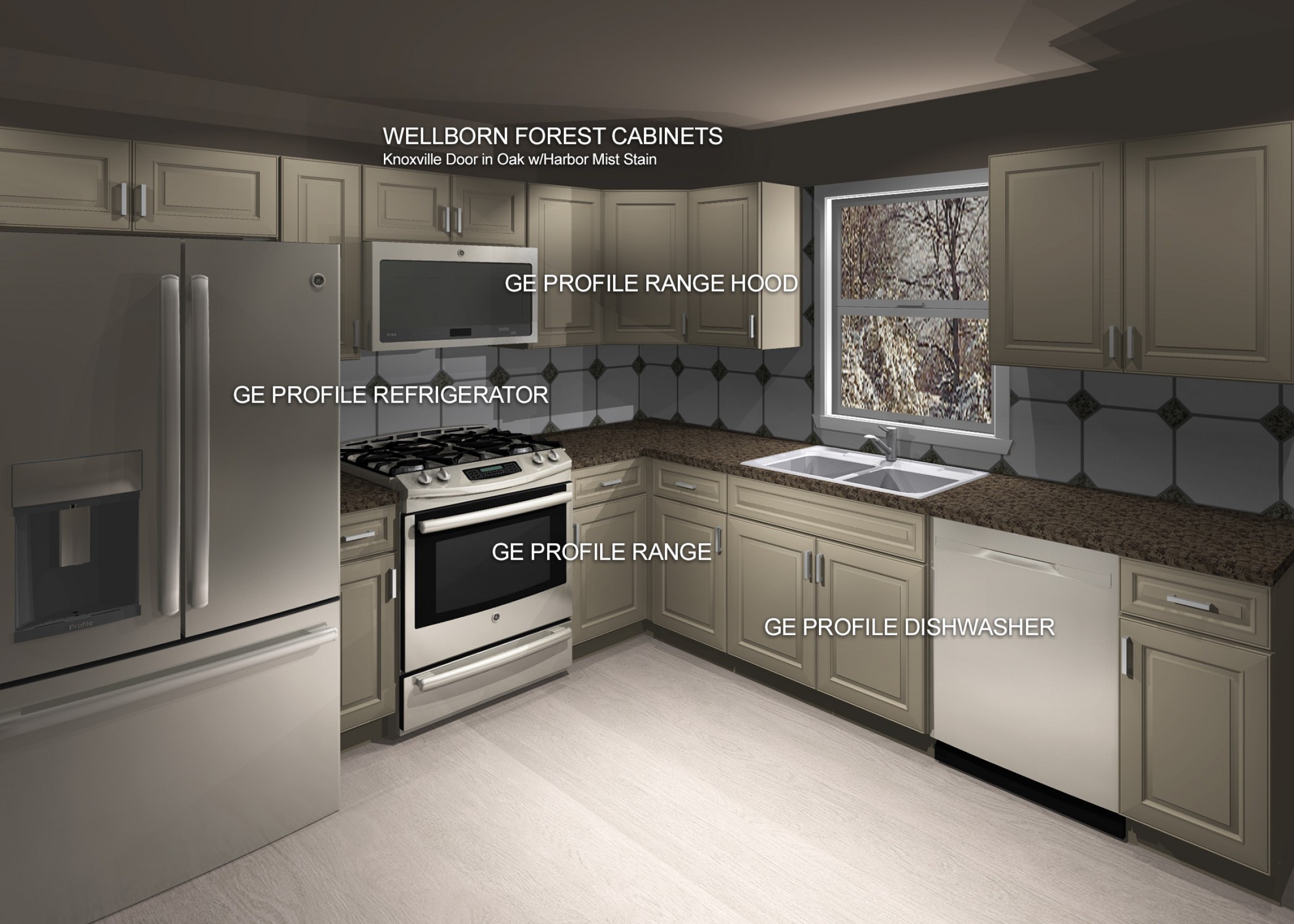 Wellborn Forest Cabinets With Ge Profile Appliance Package