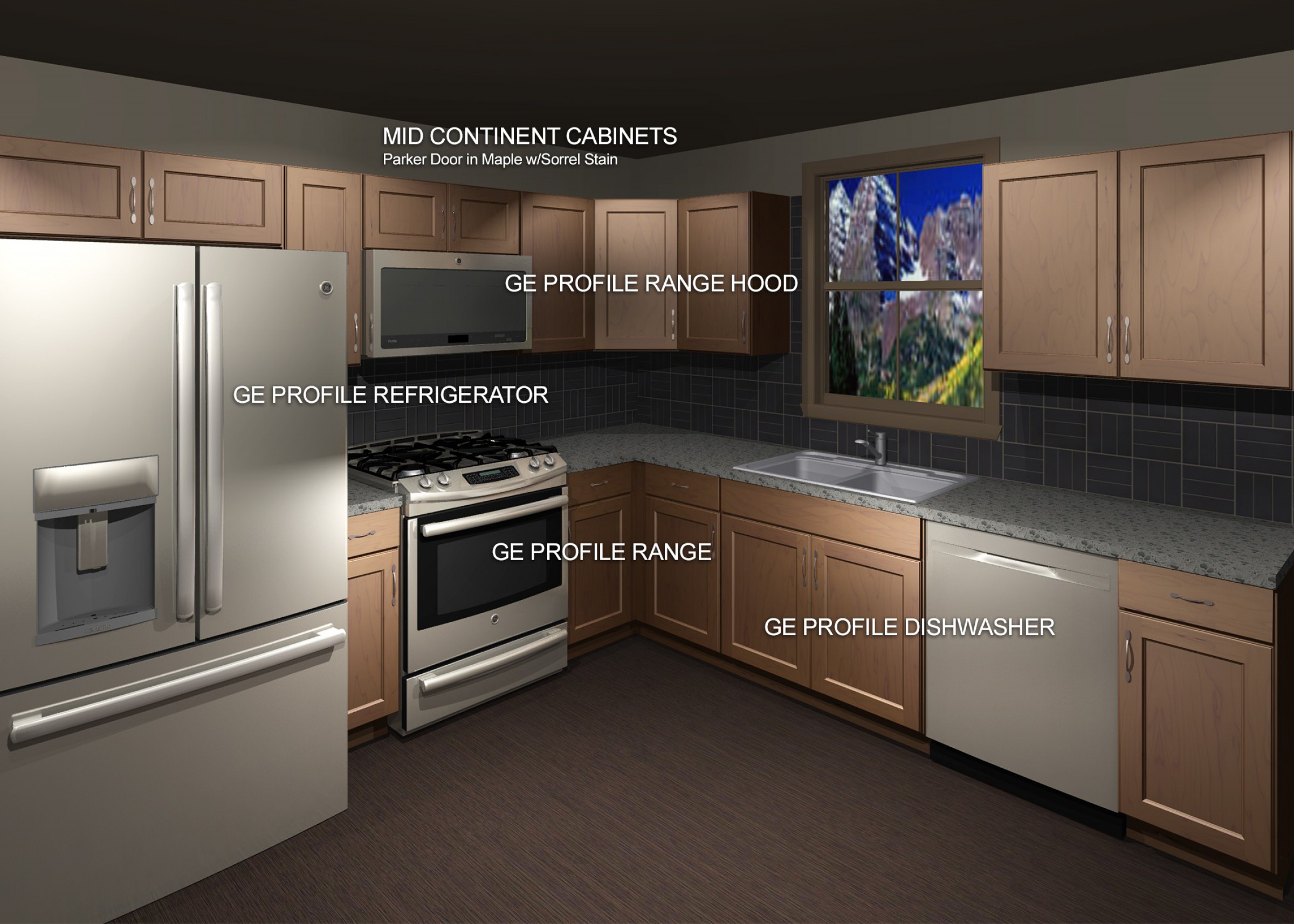 Mid Continent Cabinets With Ge Profile Appliance Package